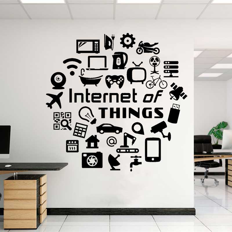 Tech Office Wall Decor - Tech vinyl wall decals Internet of