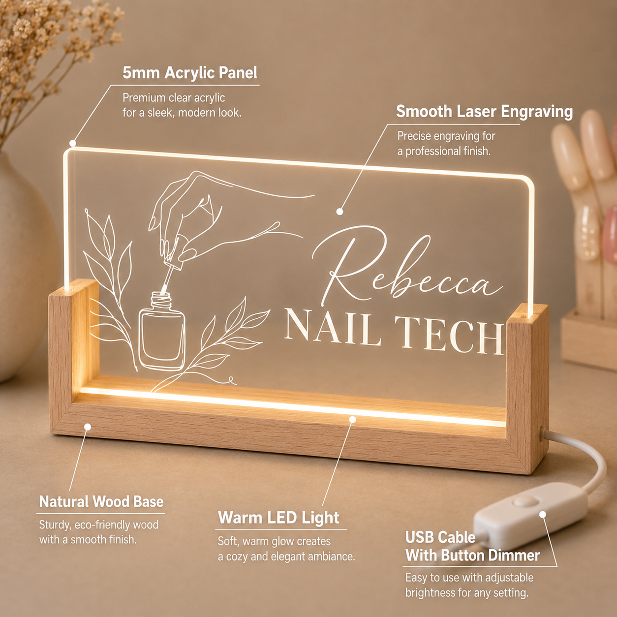 Custom Acrylic Desk Name Plate - Office Tech Logo 리뷰 및 가격