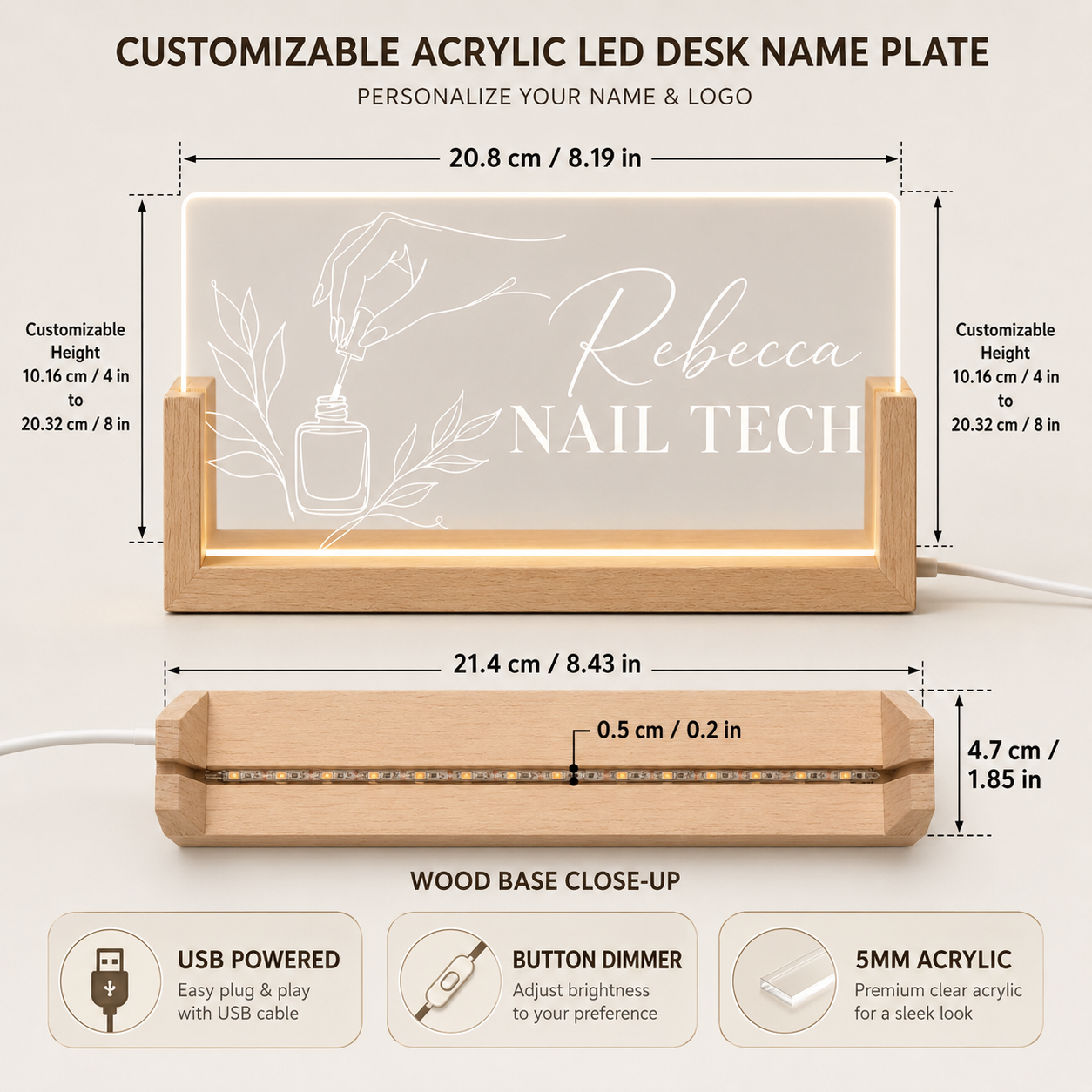 Custom Acrylic Desk Name Plate - Office Tech Logo 리뷰 및 가격