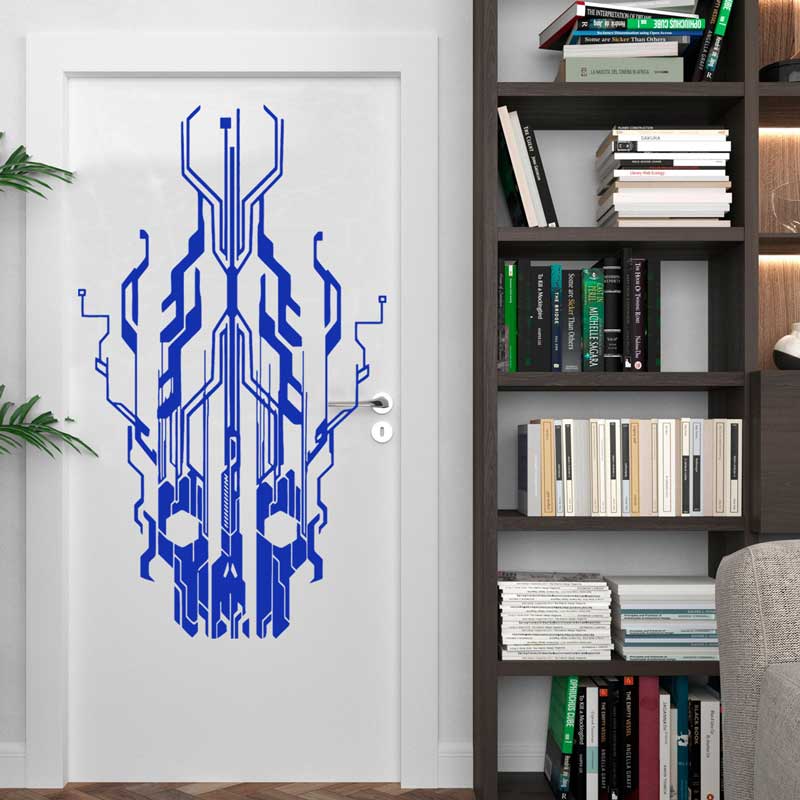 Chip Circuit Tech Skull Vinyl  - Tech Office Wall Decor 리뷰 및 가격