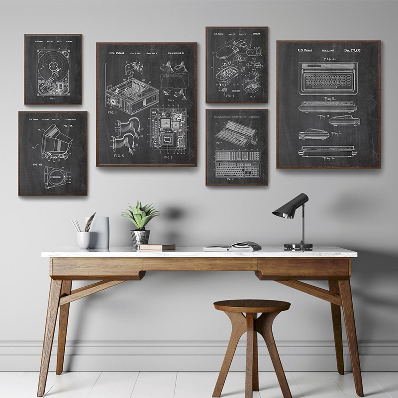 6Pcs Vintage Computer Patent W - Tech Office Wall Decor 리뷰 및 가격