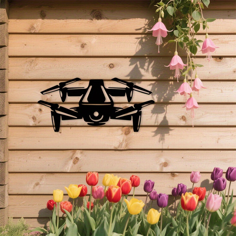 Drone Silhouette Metal Wall Ar - Tech Office Wall Decor 리뷰 및 가격