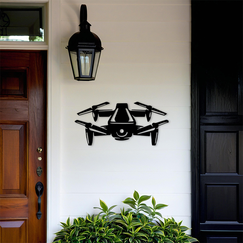 Drone Silhouette Metal Wall Ar - Tech Office Wall Decor 리뷰 및 가격