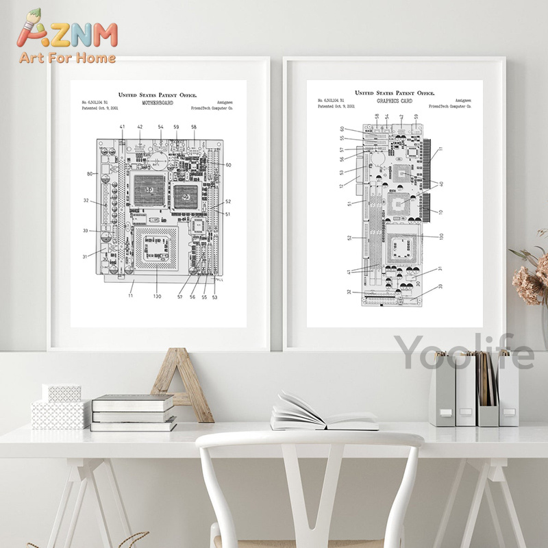 AZNM Computer Motherboard Pate - Tech Office Wall Decor 리뷰 및 가격