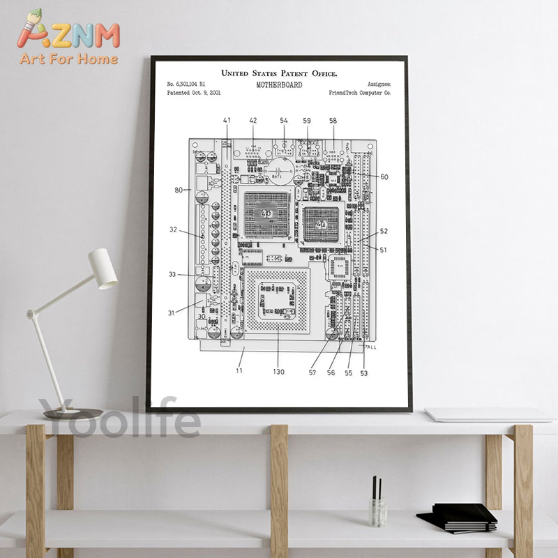 AZNM Computer Motherboard Pate - Tech Office Wall Decor 리뷰 및 가격