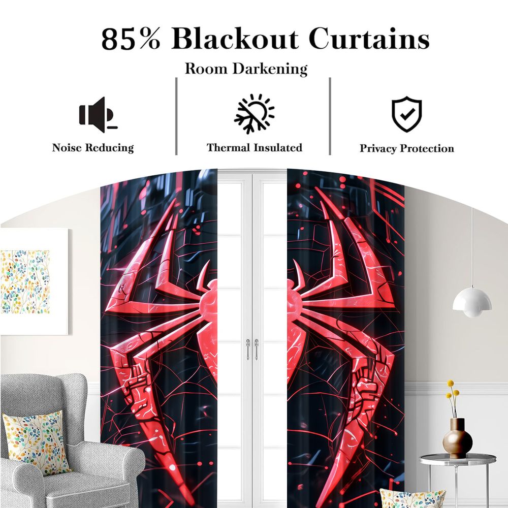 Spider Print Curtains Futurist - Office Tech Room 리뷰 및 가격