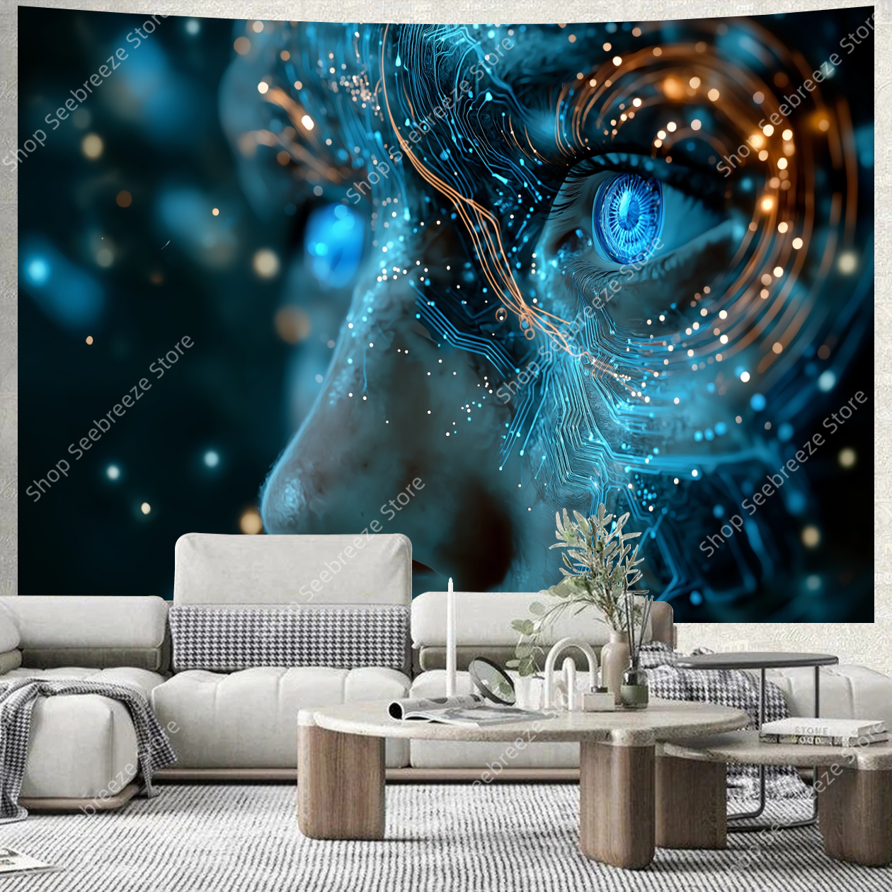 Cyberpunk Circuit Board Tapest - Tech Office Wall Decor 리뷰 및 가격