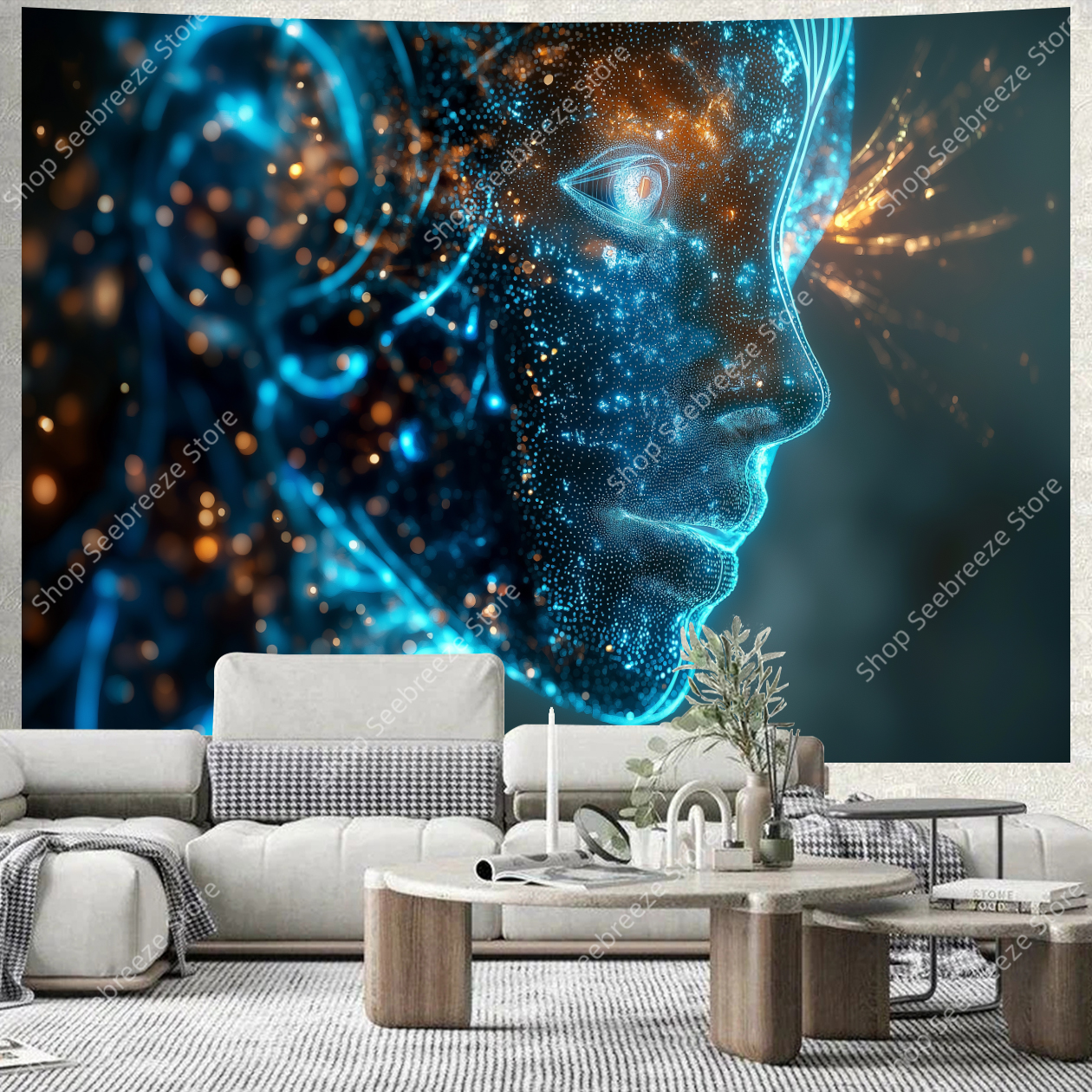 Cyberpunk Circuit Board Tapest - Tech Office Wall Decor 리뷰 및 가격
