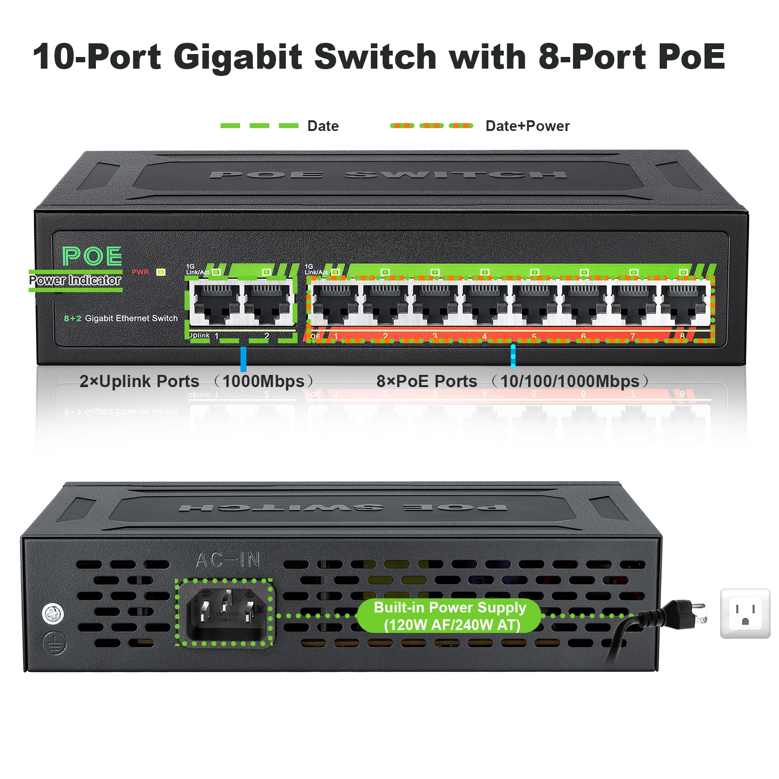 10 Ports Gigabit Switch1000Mbp - Ethernet Switch 8 Port 리뷰 및 가격