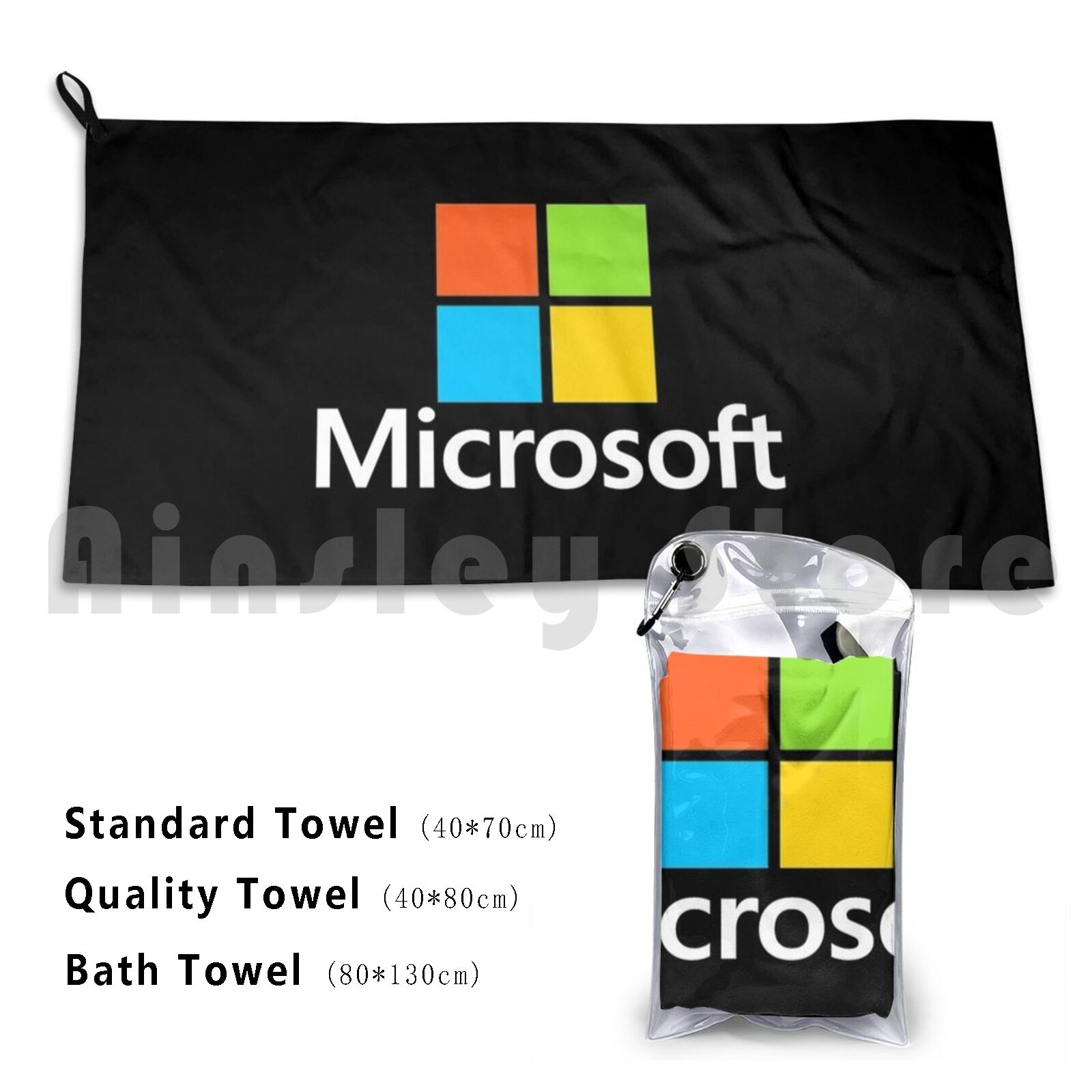 Microsoft Type Bath Towel Beac - Office Tech Logo 리뷰 및 가격