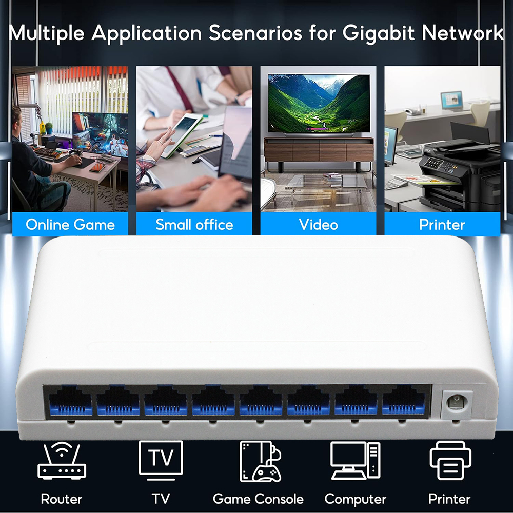 RJ45 5/8 port 10/100/1000Mbps  - Ethernet Switch 8 Port 리뷰 및 가격