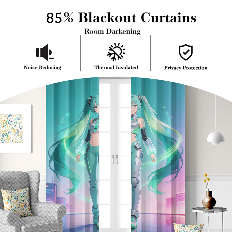 2Pcs Hatsune Miku Futuristic T - Office Tech Room 리뷰 및 가격