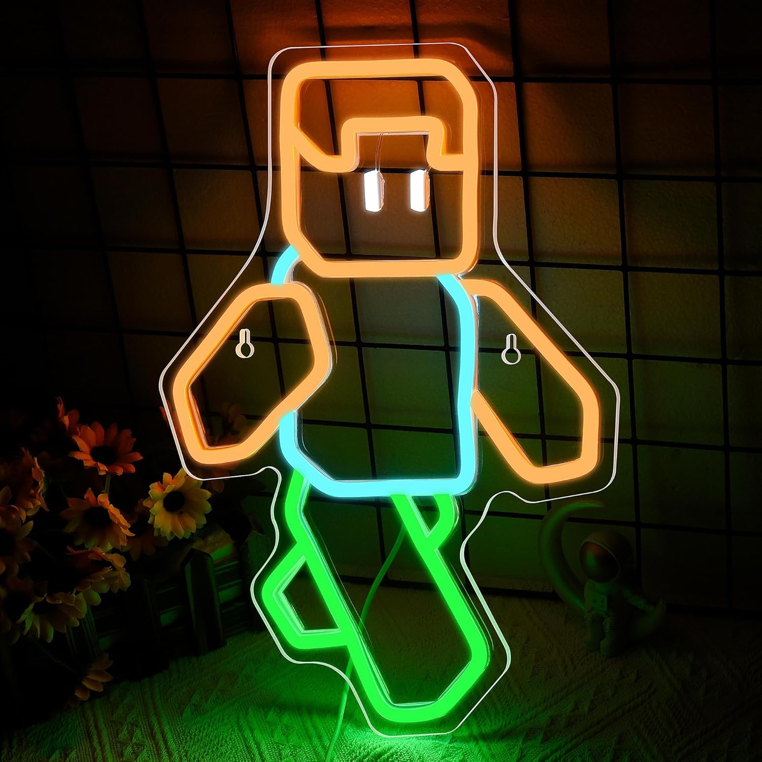 Pixel Art Character Neon Sign  - Tech Office Wall Decor 리뷰 및 가격
