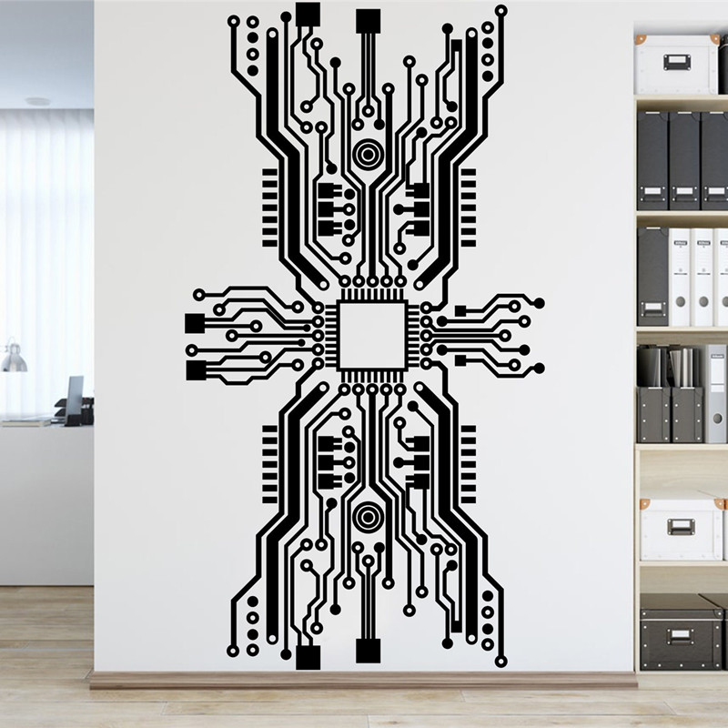 Circuit Board Chip Wall Sticke - Tech Office Wall Decor 리뷰 및 가격