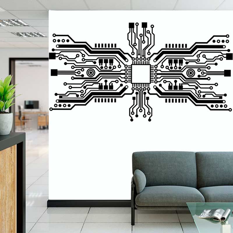 Circuit Board Chip Wall Sticke - Tech Office Wall Decor 리뷰 및 가격