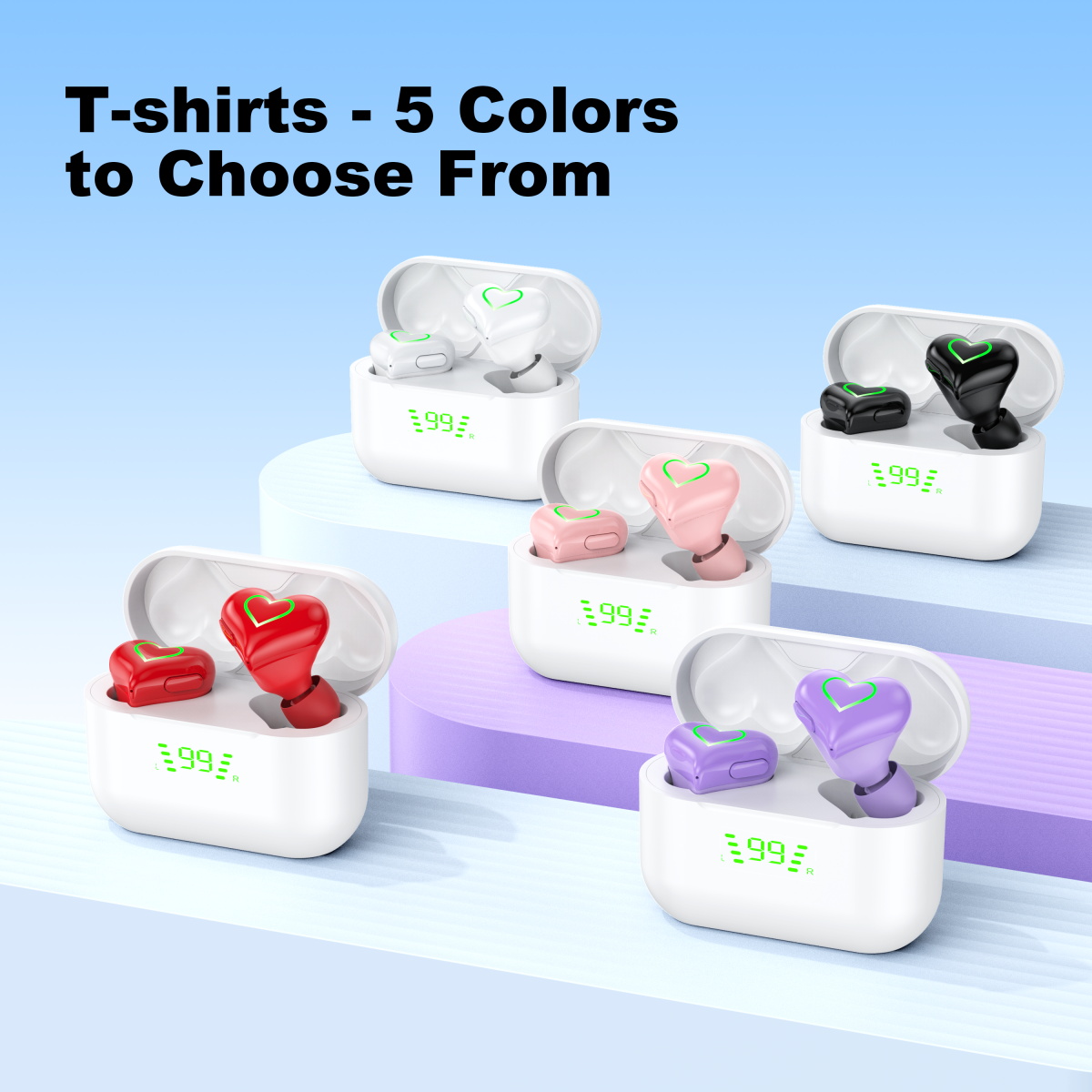 New heart shaped wireless blue - Office Tech Essentials 리뷰 및 가격